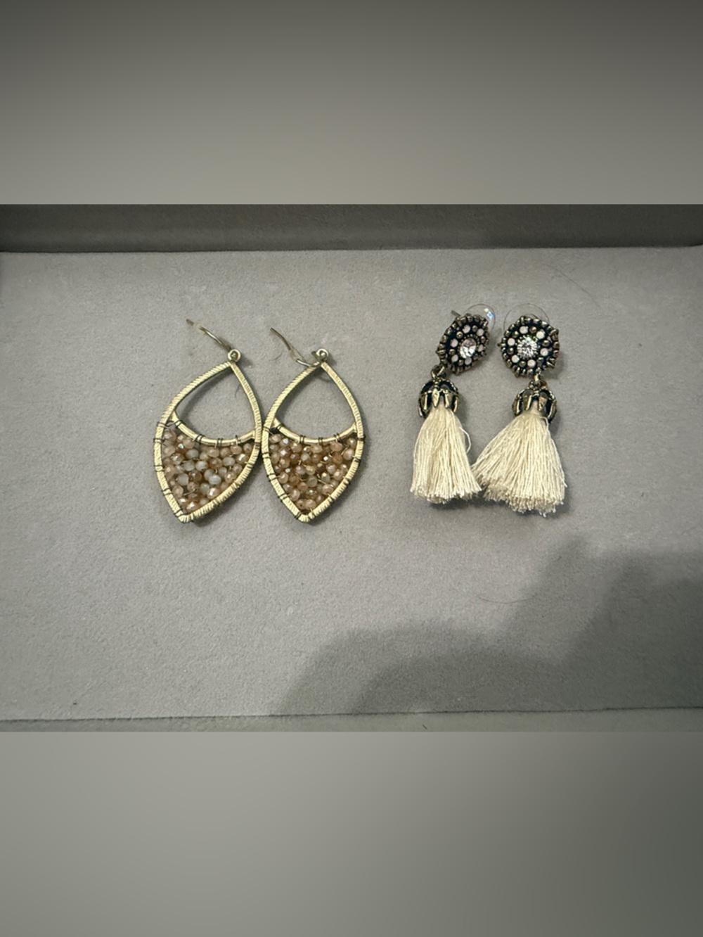 2 pairs Gold-Tone Brown Beaded Teardrop Earrings - Women's Jewelry